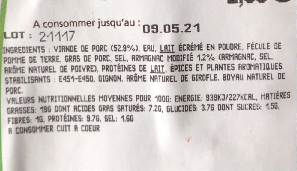 Open Food Facts Boudins blancs packshot