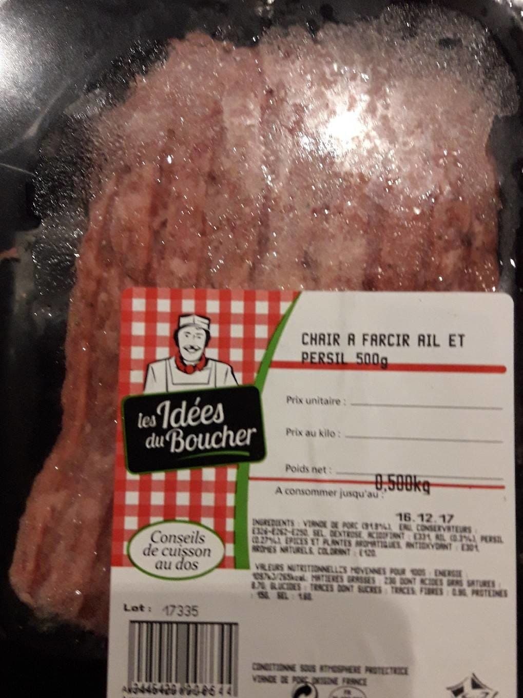 Les Idées du Boucher Chair à farcir ail et persil packshot