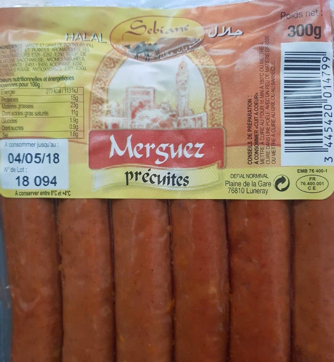 Open Food Facts Merguez précuite halal packshot