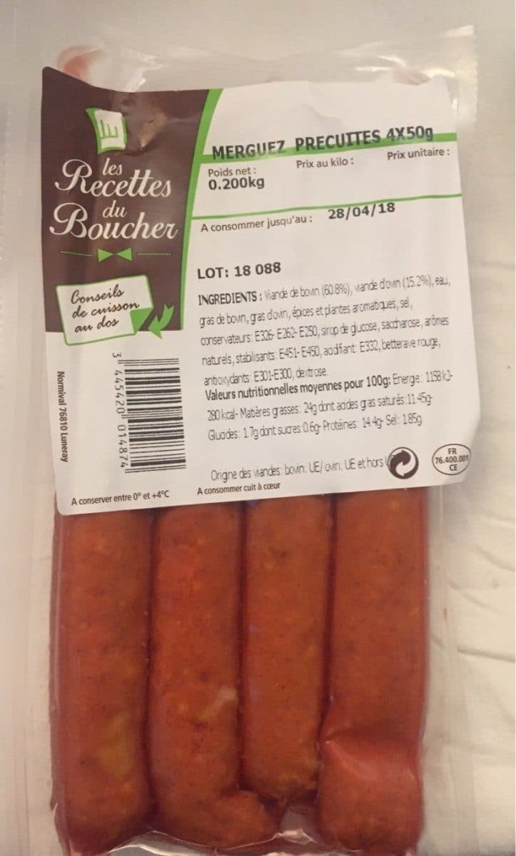 Open Food Facts Merguez precuites 4x50g packshot
