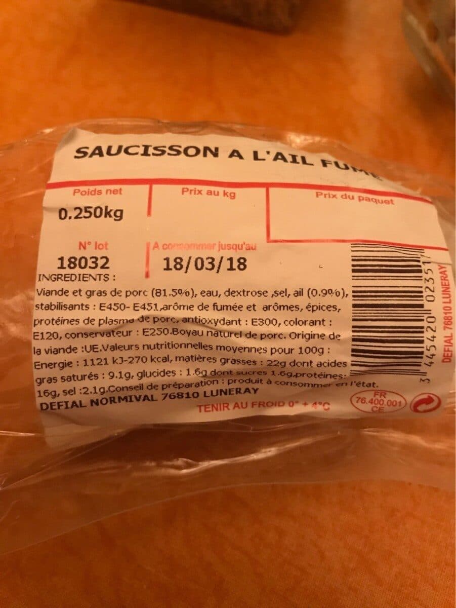Les Recettes Du Boucher Saussion a l’ail fume packshot