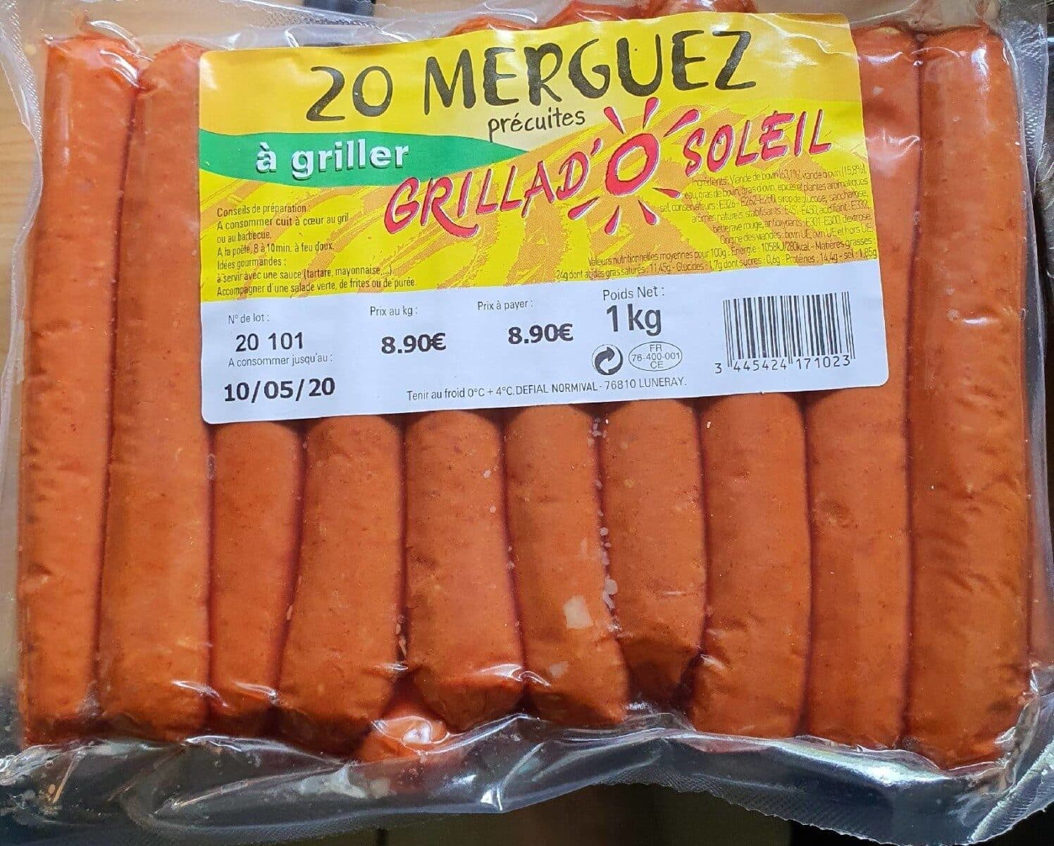Grillad'o Soleil 20 merguez à griller packshot
