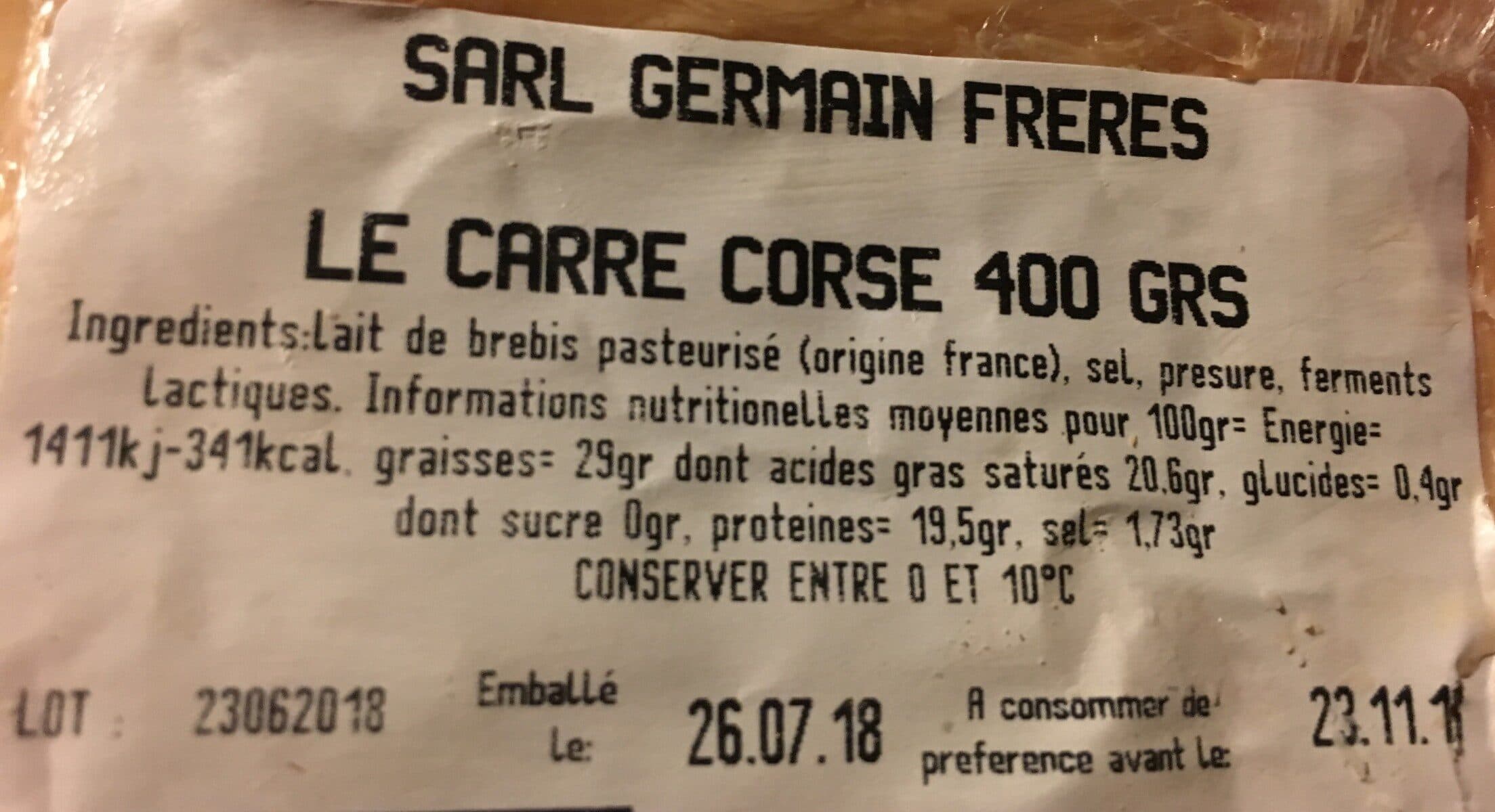 Open Food Facts Le Carré Corse packshot