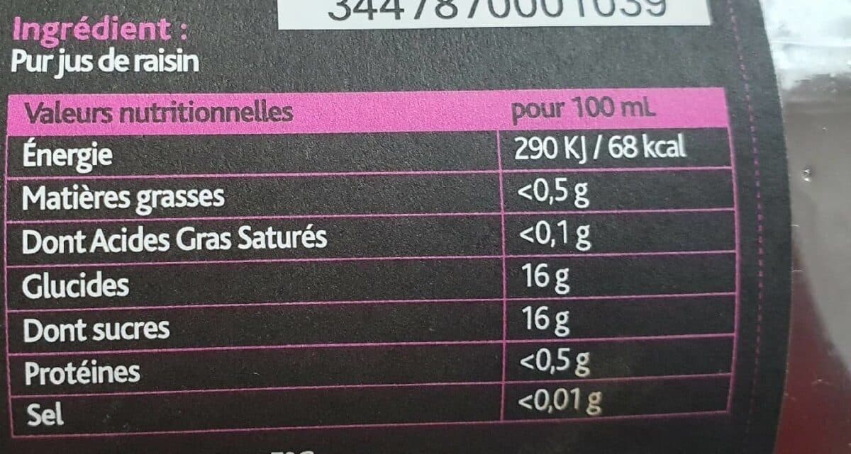 Open Food Facts Jus de Raisin Rosé packshot