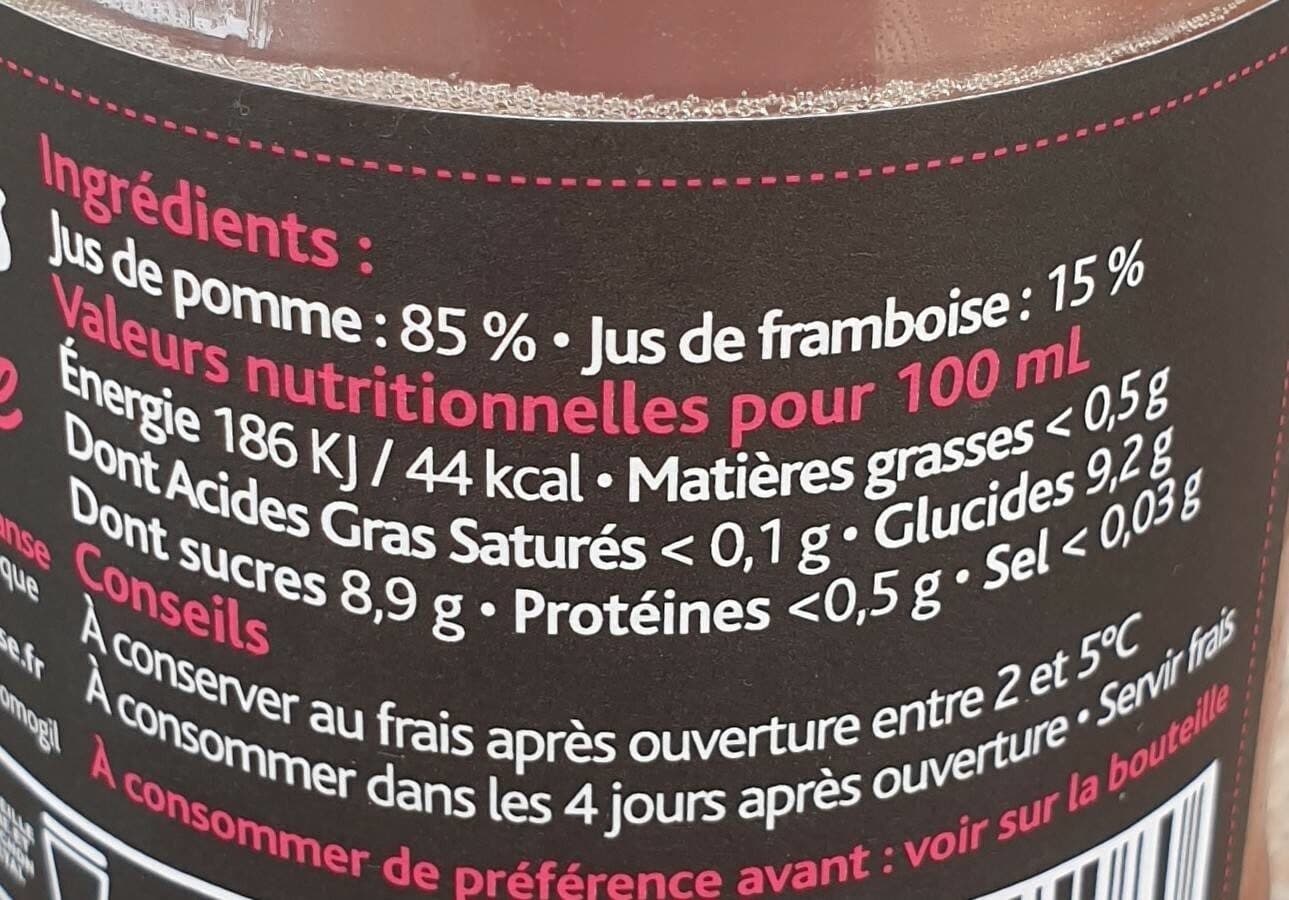 Open Food Facts Jus de pomme framboise packshot