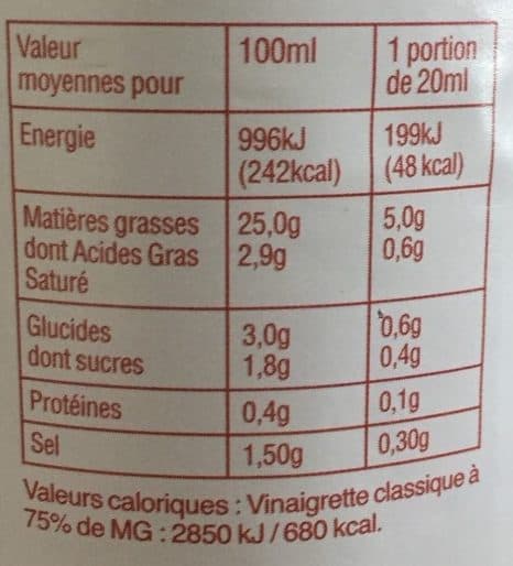 Kerets Vinaigrette Nature Allégée en Matière Grasse packshot