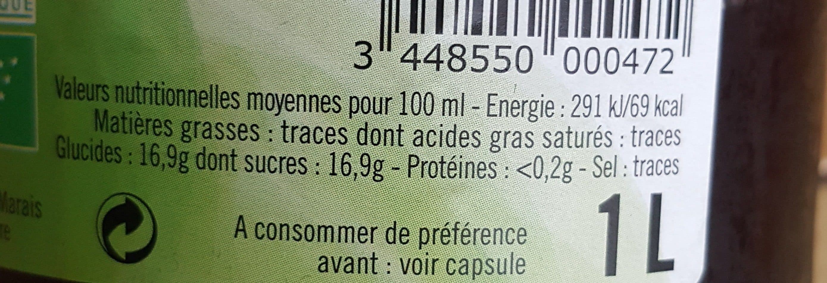 Open Food Facts Pur jus de raisin rouge bio packshot