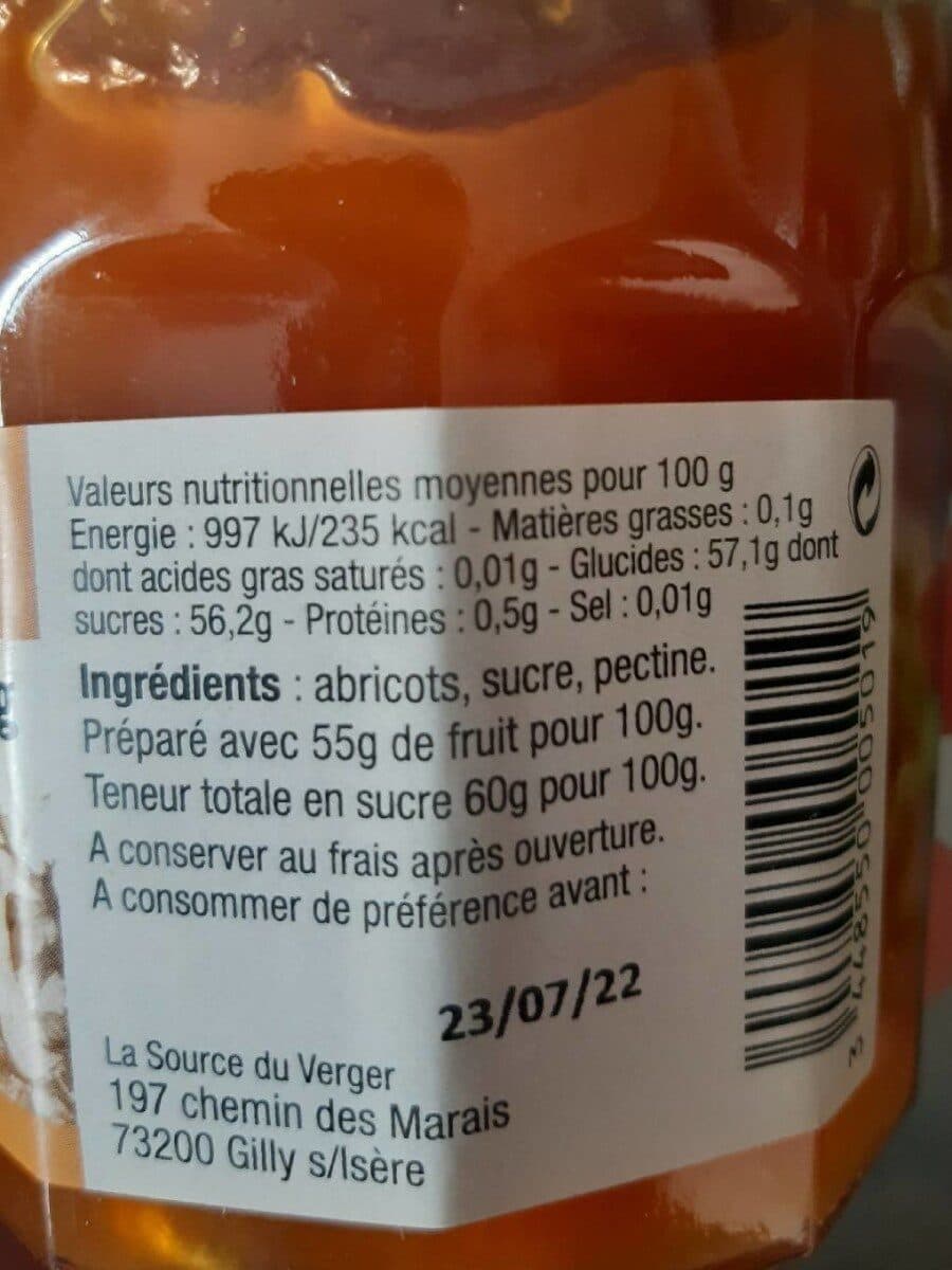 Tante Léa Confiture d'abricot LES SOURCES DU VERGER packshot