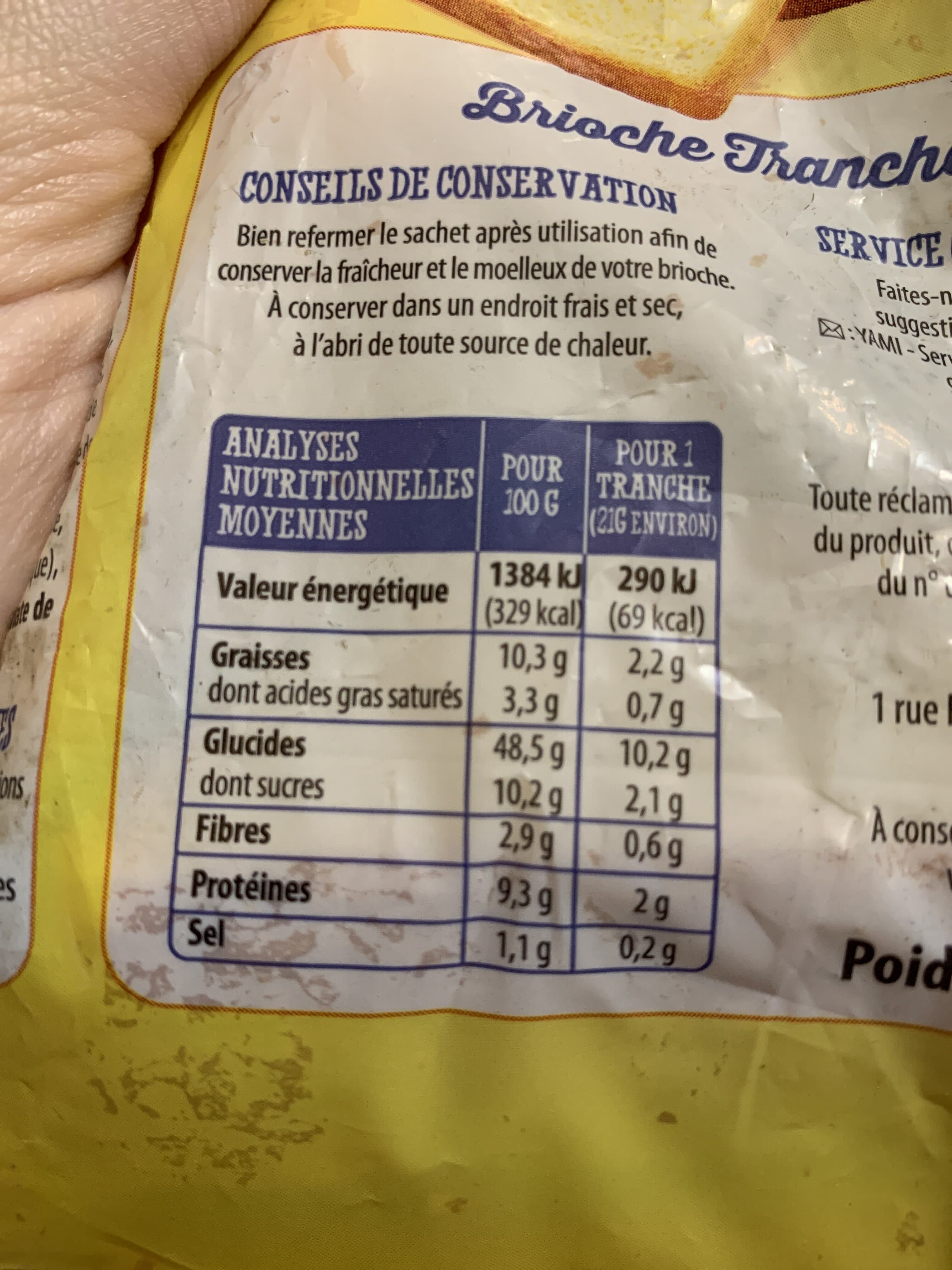 Yami Brioche tranchée 420g aux œufs frais packshot