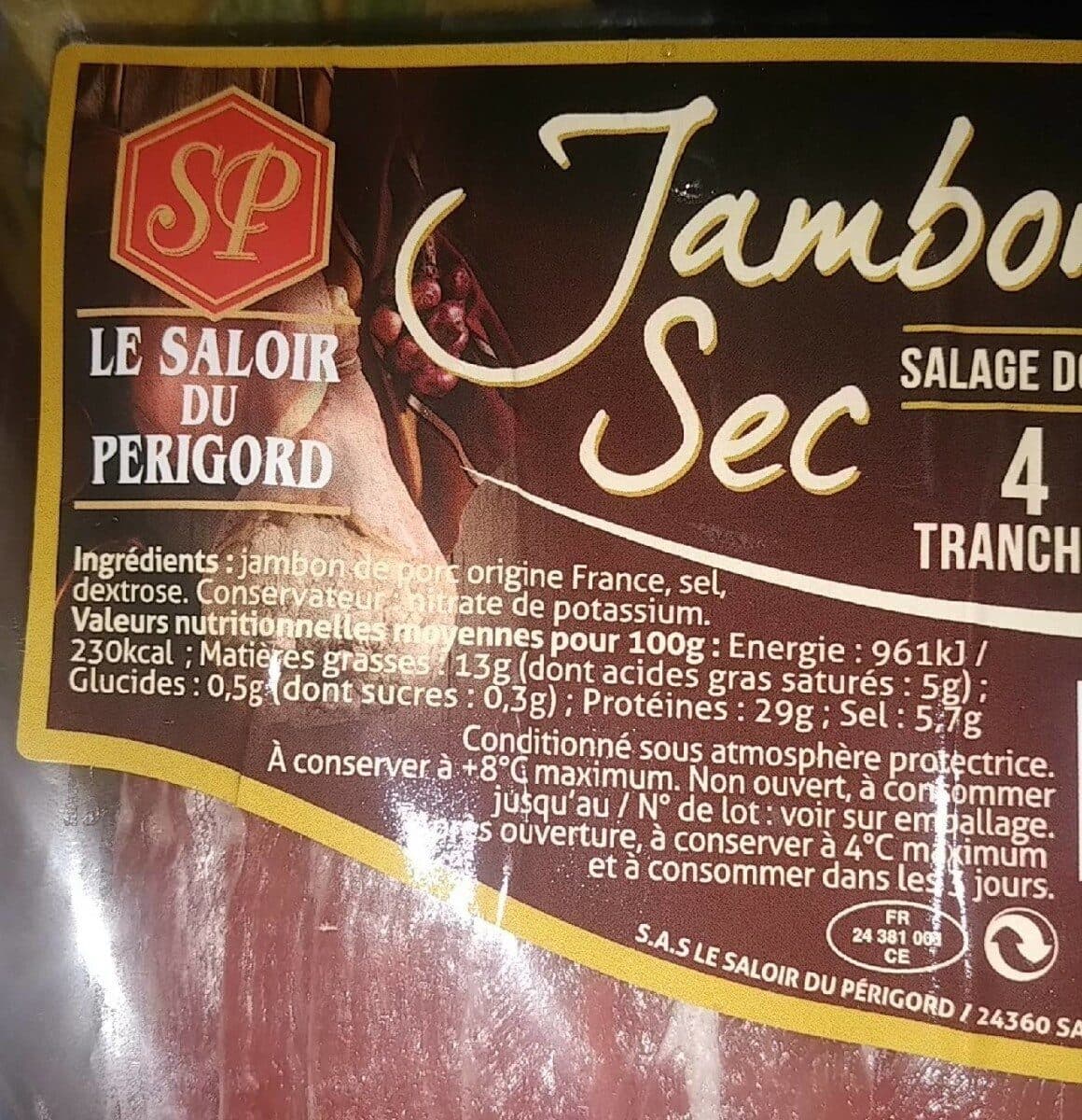 Le saloir du perigord Jambon sec packshot