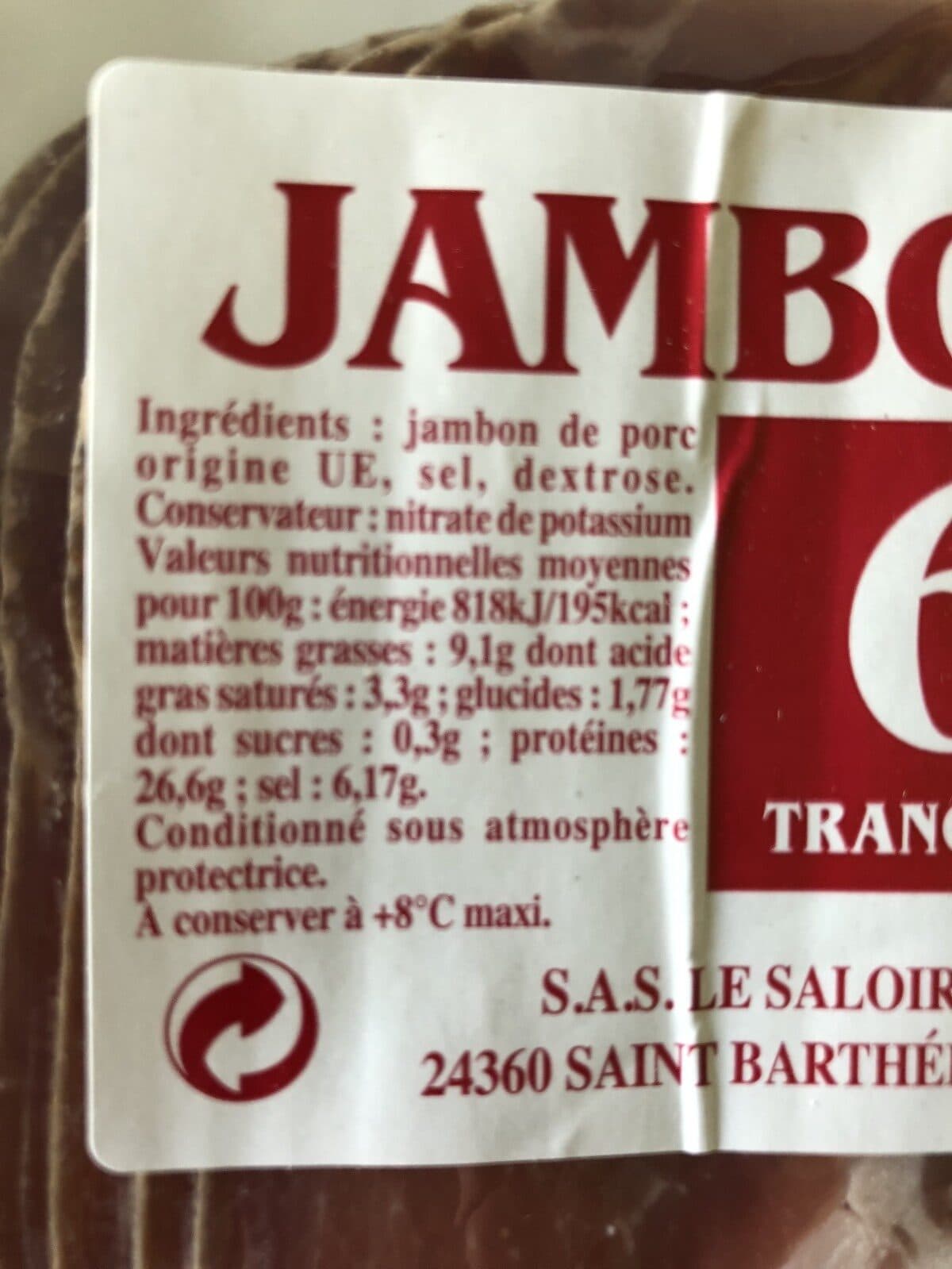 Le saloir du perigord Jambon sec packshot