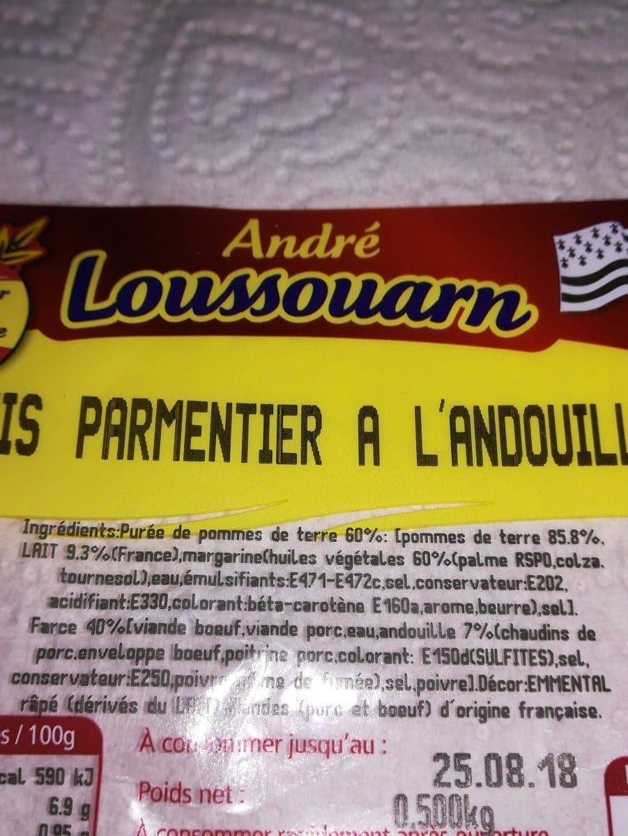 André Loussouarn Hachis Parmentier à l'Andouille packshot