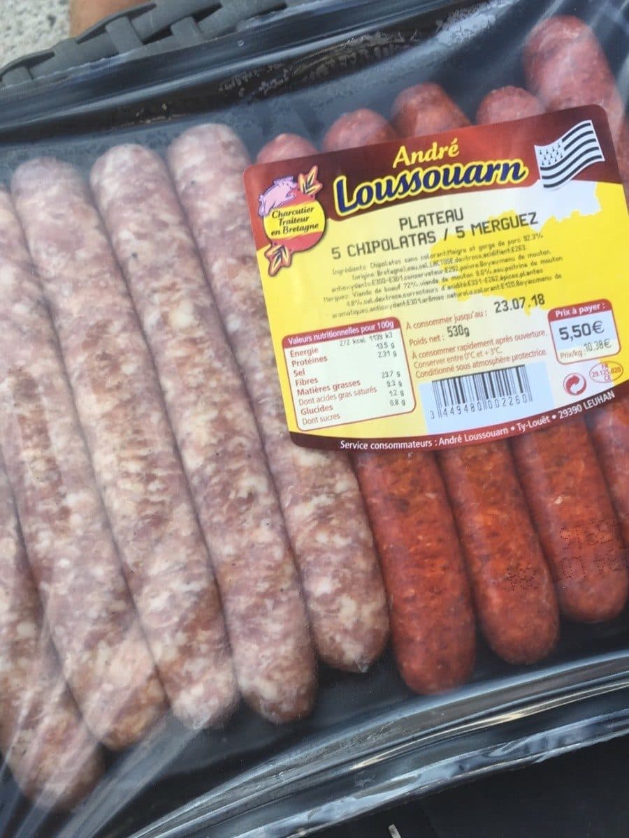 André Loussouarn Plateau 5 chipolatas 5 merguez packshot