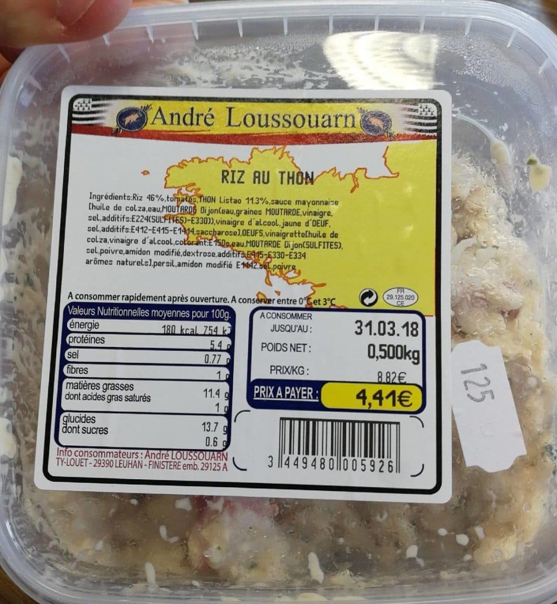 André Loussouarn Riz au thon packshot