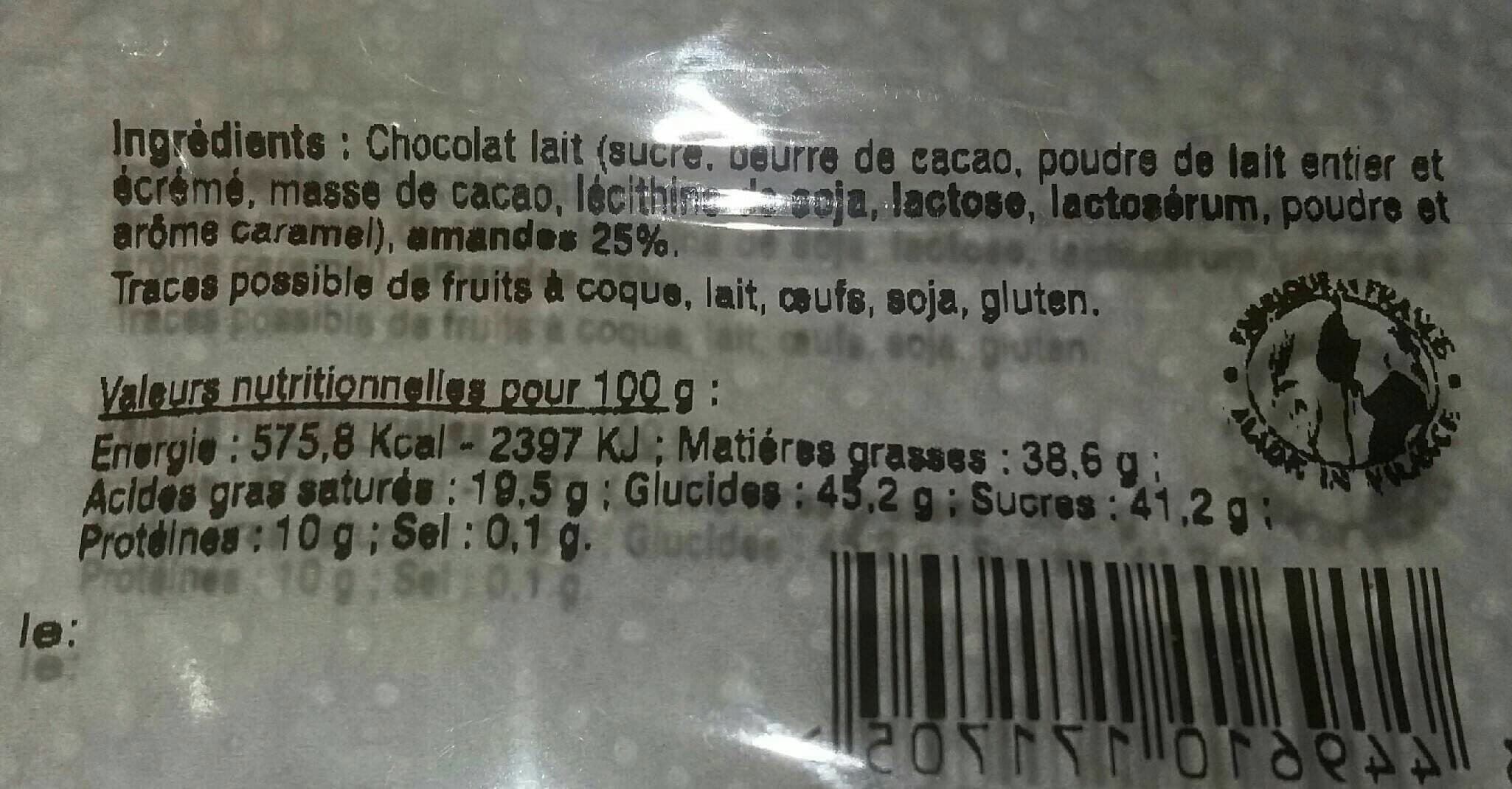 Open Food Facts Ballotin de tuiles chocolat et amandes torréfiées, 170g packshot