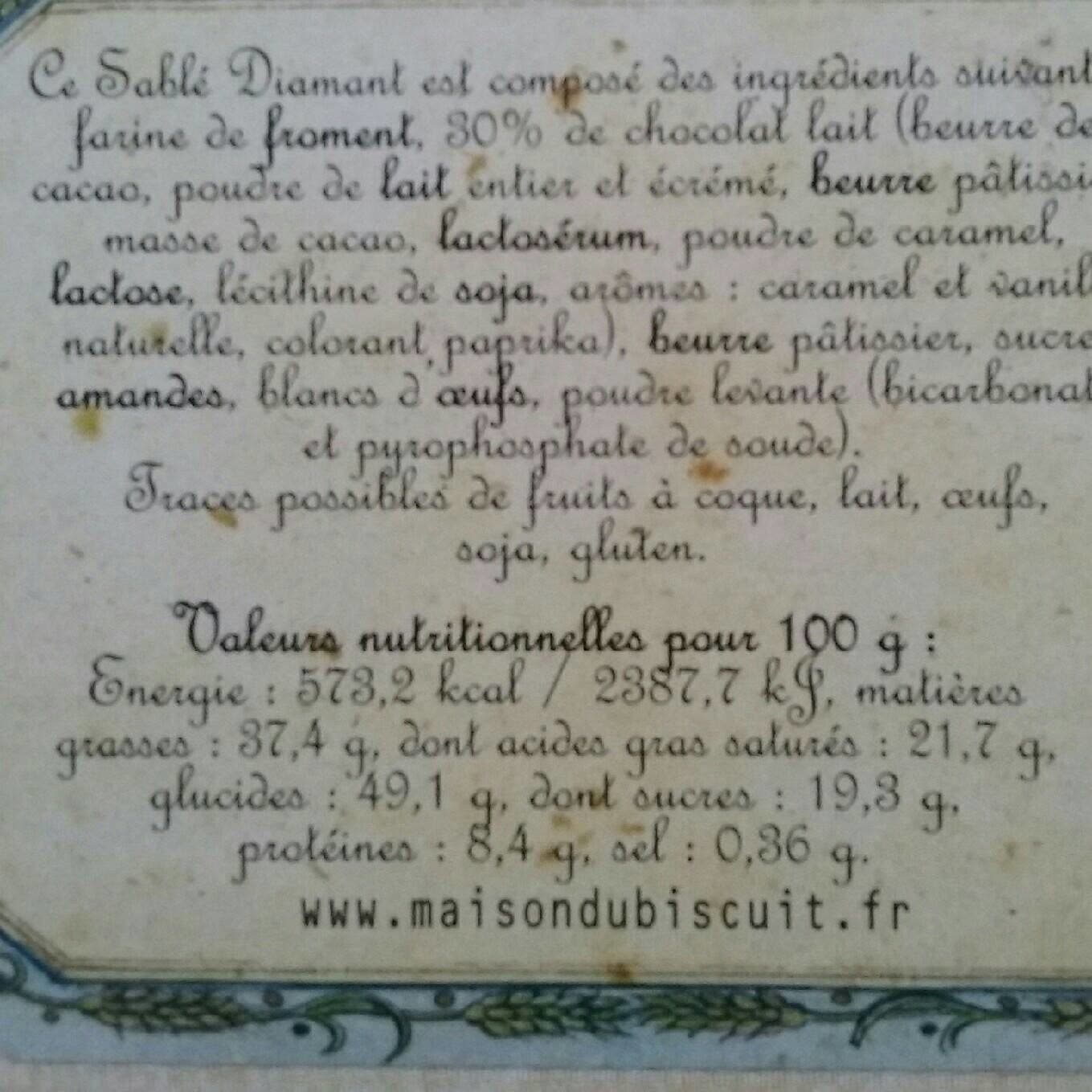 La Maison du Biscuit Sablés diamant enrobés de chocolat lait packshot