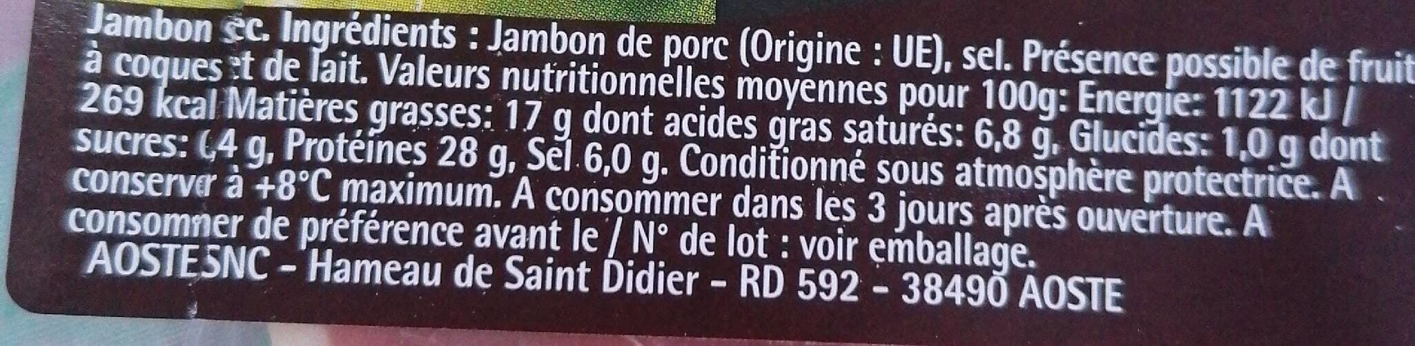 AOSTE Jambon sec (la griffe noire) packshot