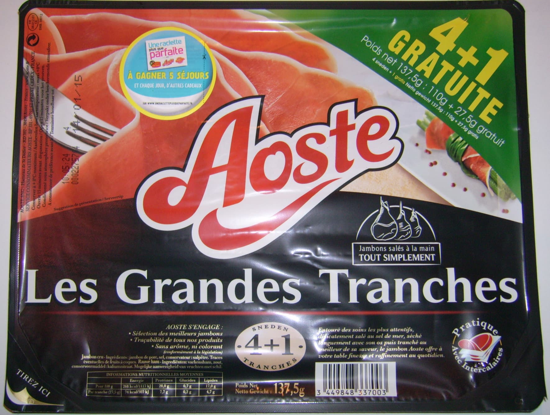Aoste Les grandes tranches - jambon cru packshot