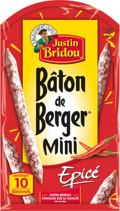 Justin Bridou Bâton de berger mini épicé packshot