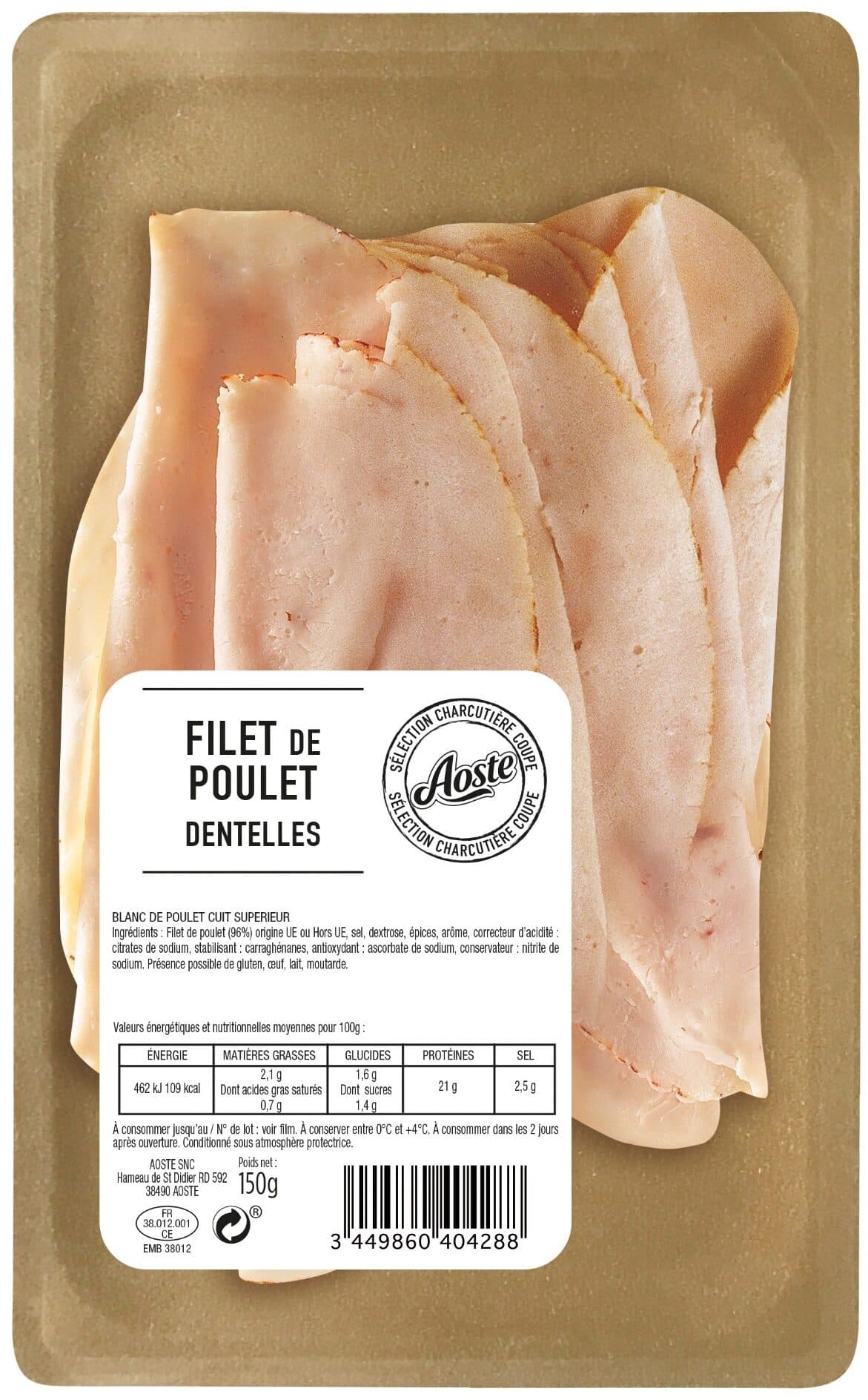 Aoste Filet de poulet dentelles packshot