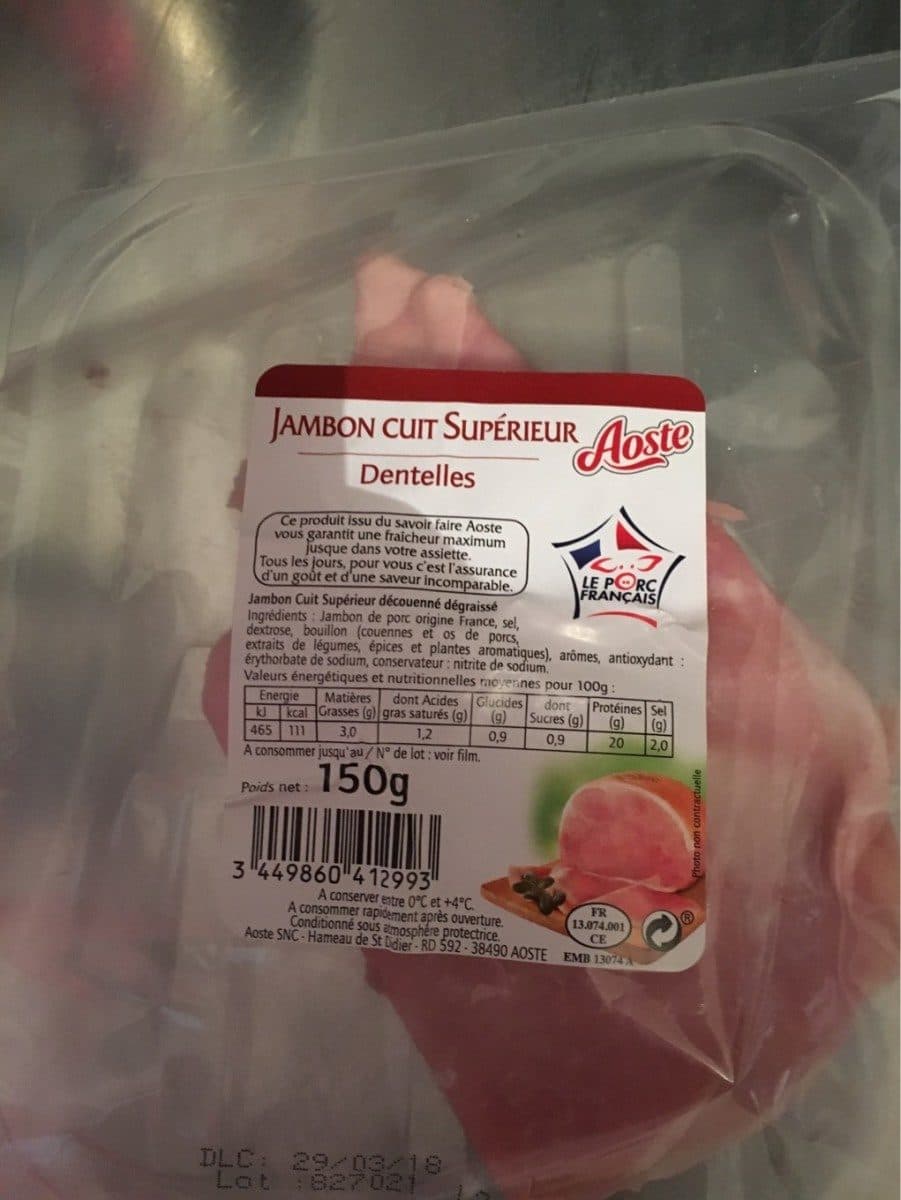 Aoste Jambon cuit supérieur packshot