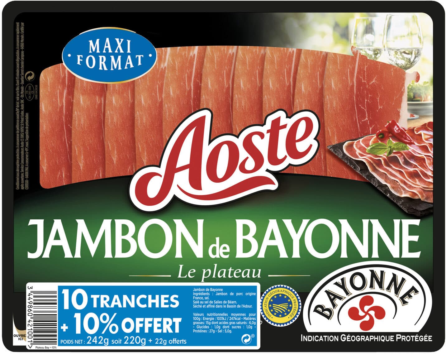 Aoste Plateau de jambon de Bayonne packshot