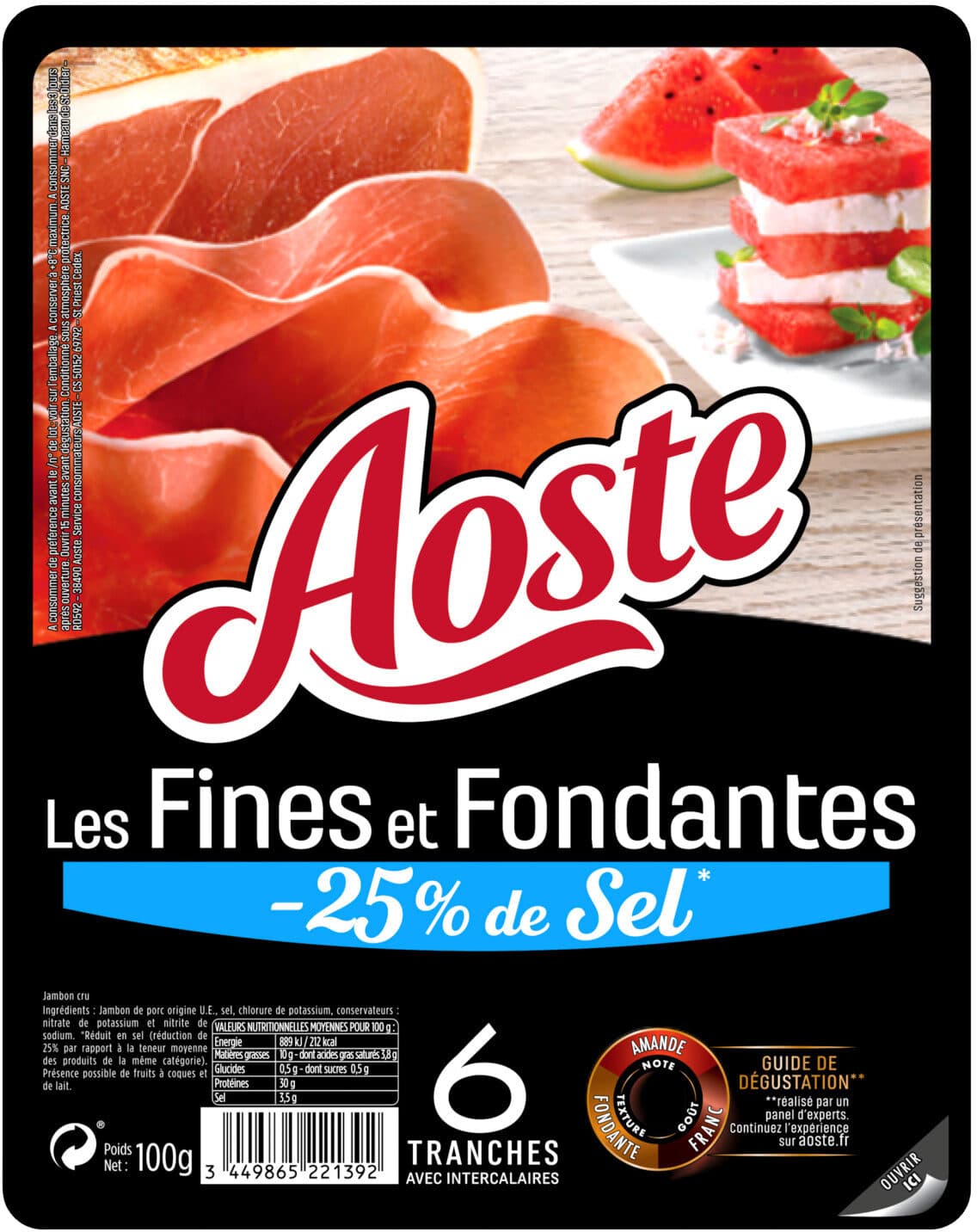 Aoste Les Fines et Fondantes -25% de sel - sans conservateur-Aoste packshot