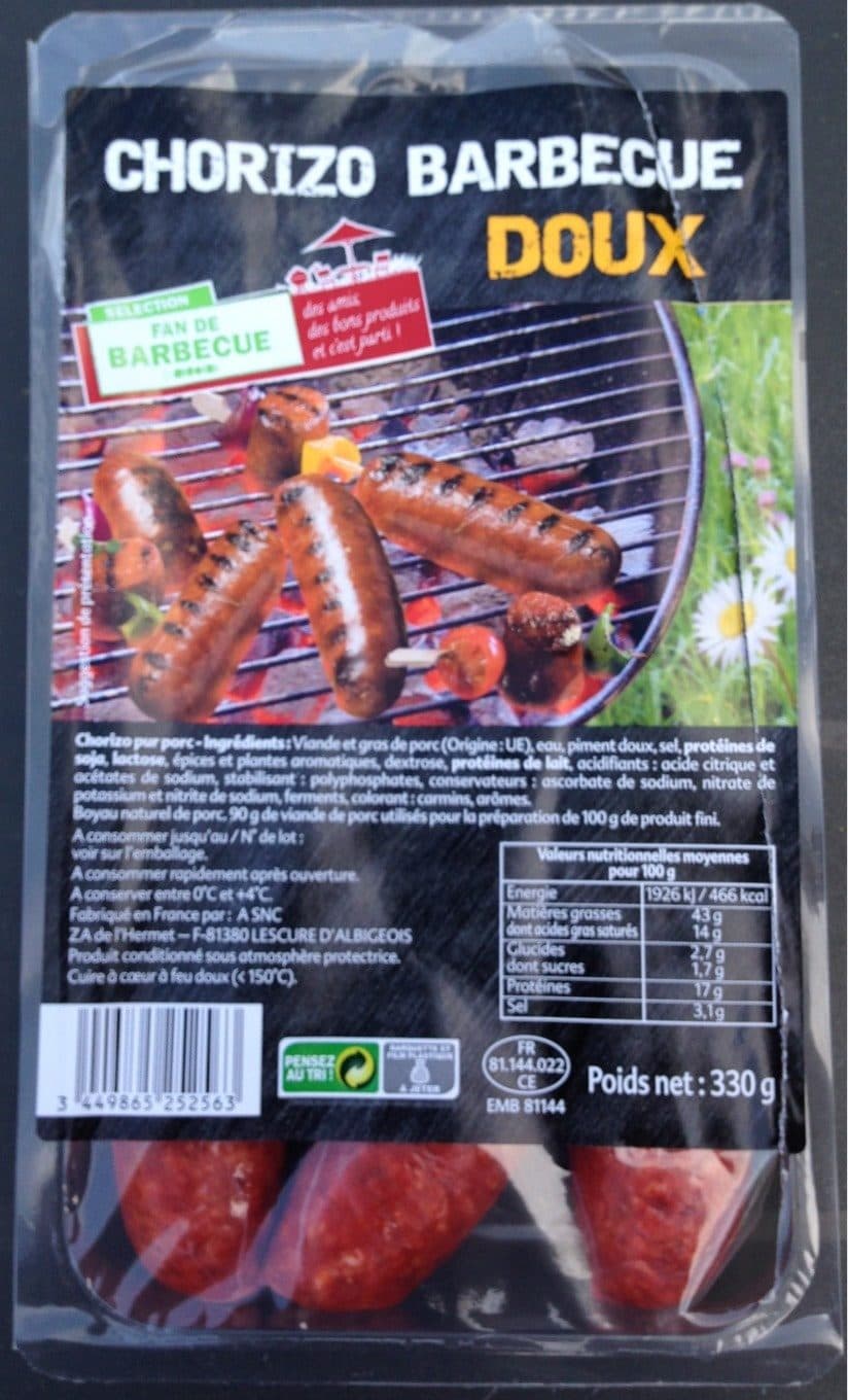 A SNC Chorizo barbecue doux packshot