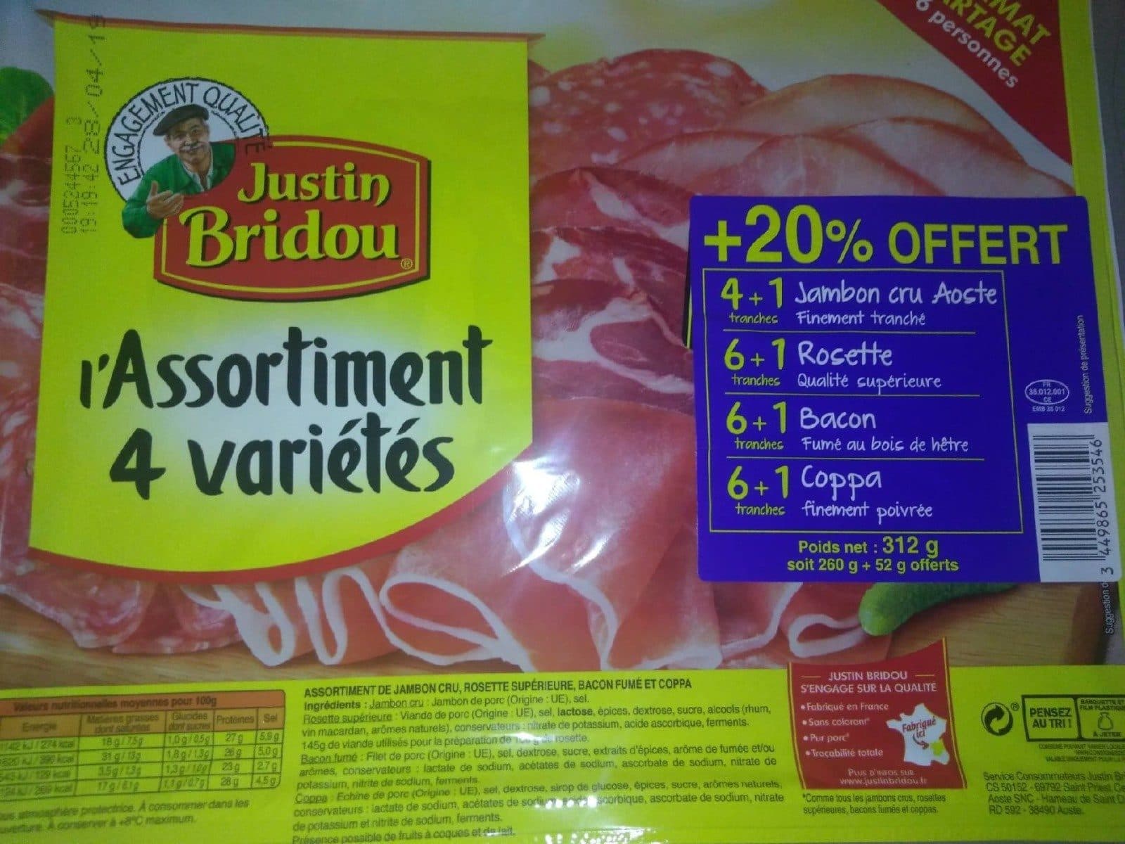 Justin Bridou L'Assortiment 4 variétés packshot