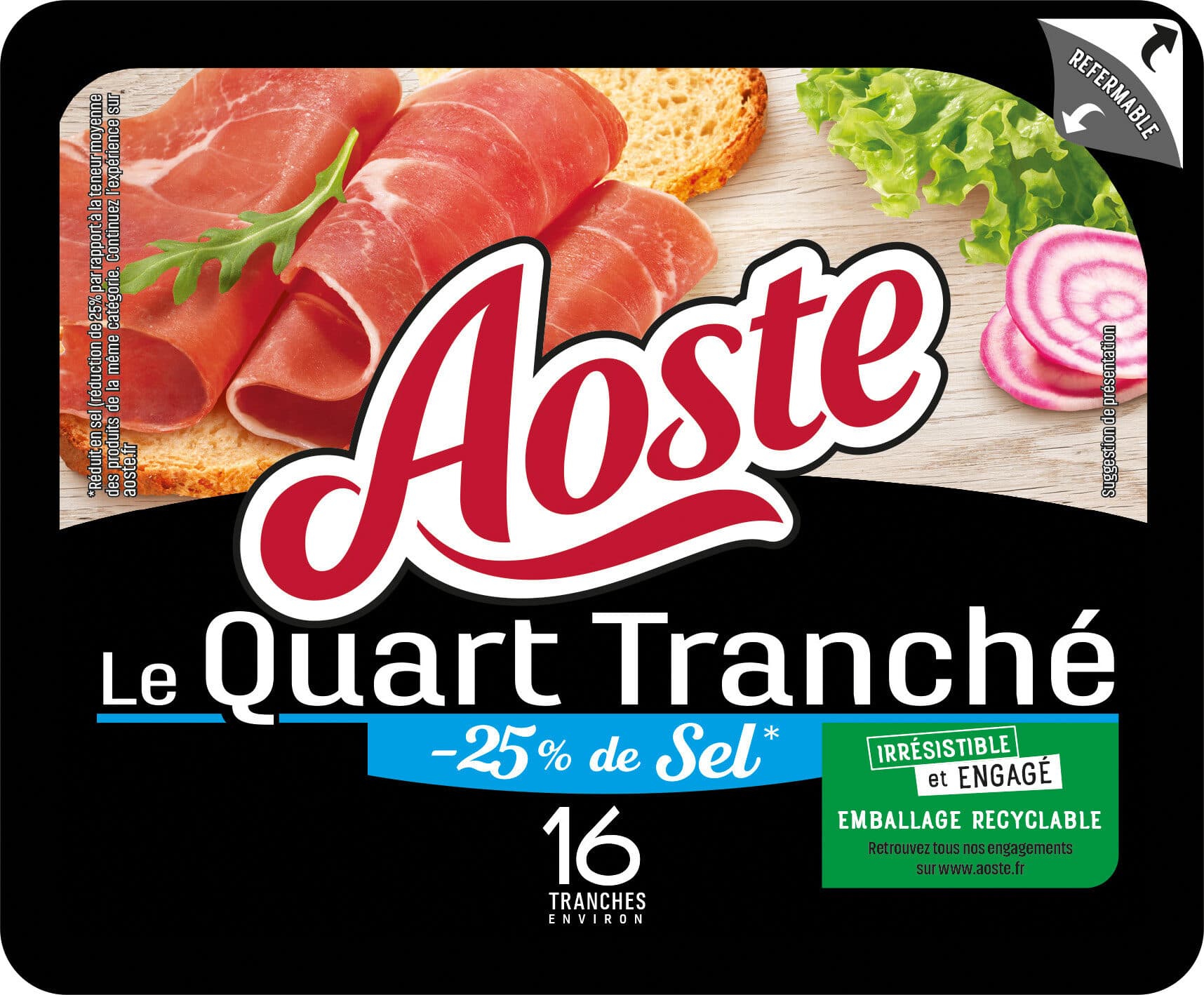 Aoste Le Quart Tranché -25% de sel packshot