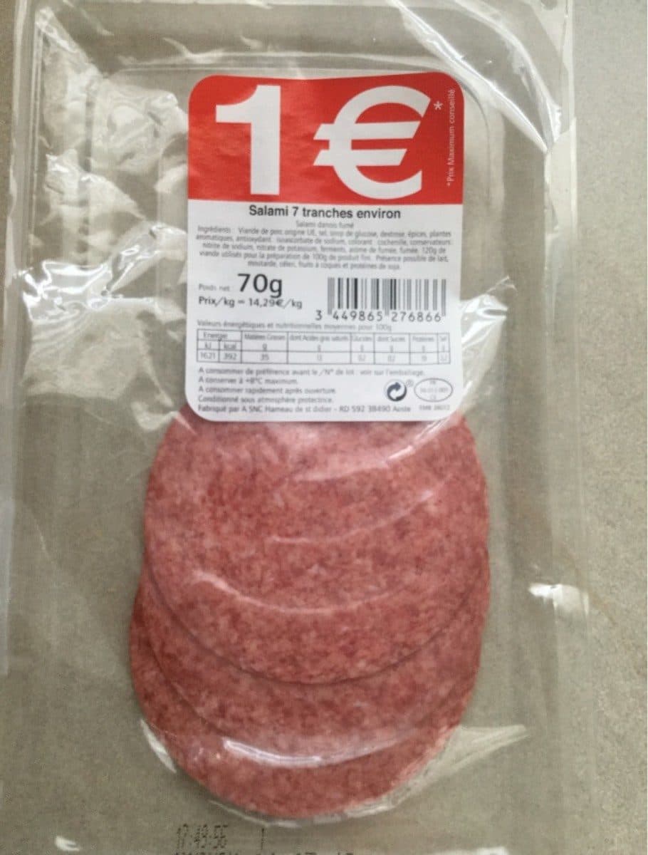 Open Food Facts Salami 7 tranches packshot