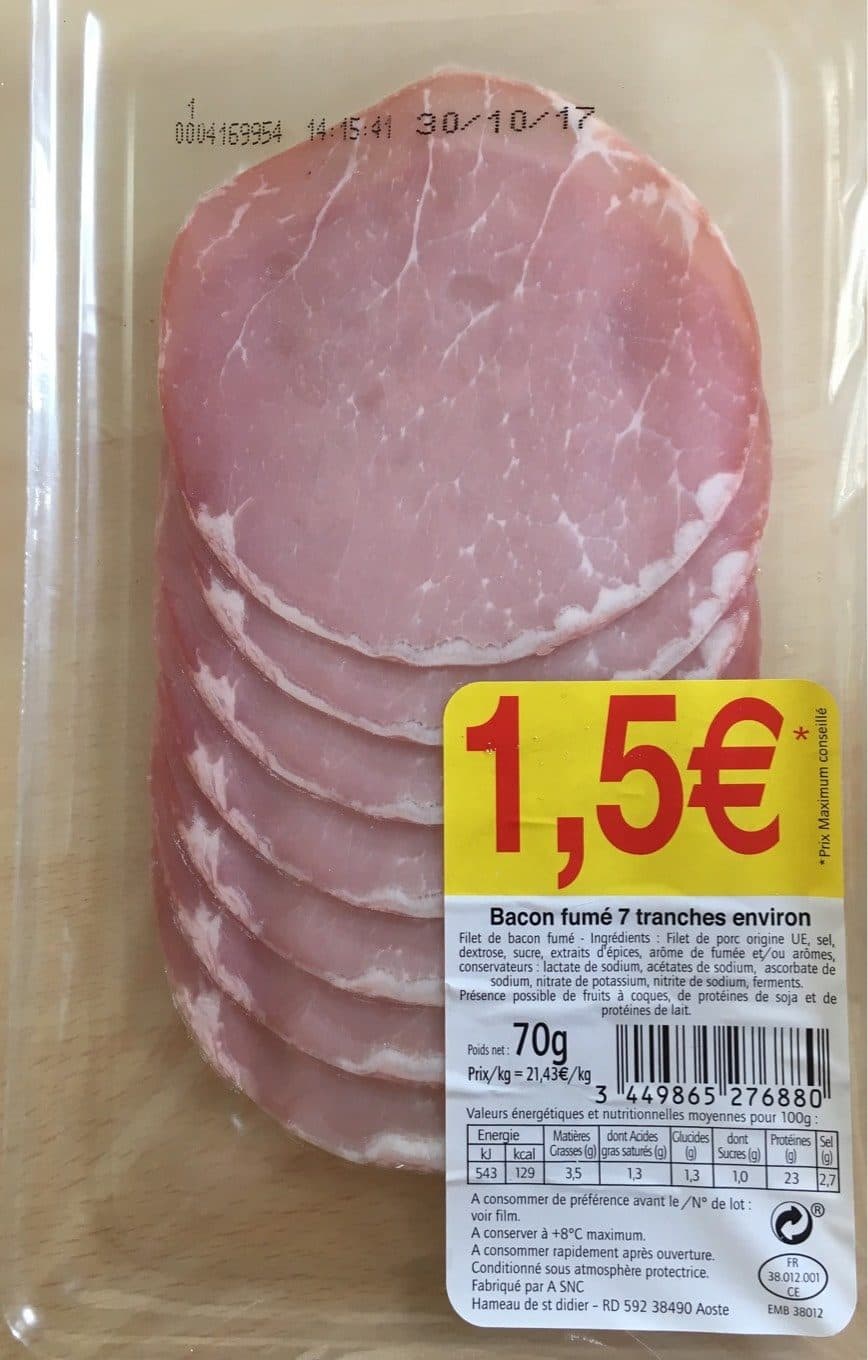 SNC pour Intermarché Bacon fumé packshot