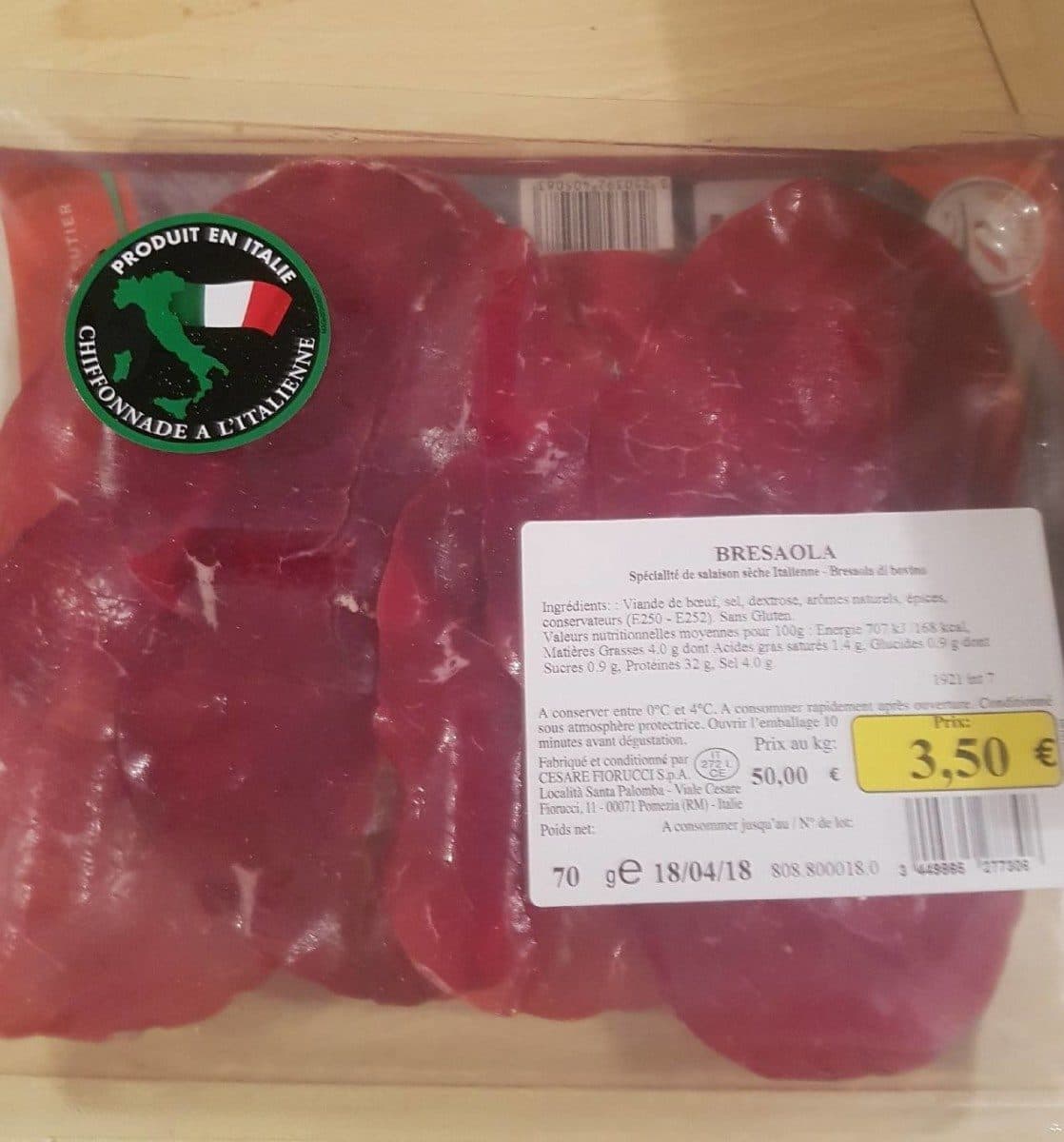 Open Food Facts Bresaola italienne packshot