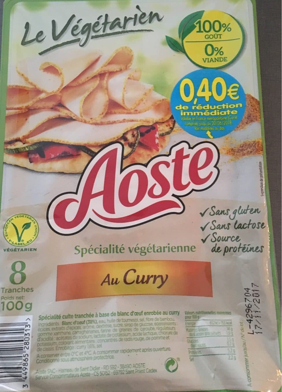 Aoste Spécialité végétarienne au Curry packshot