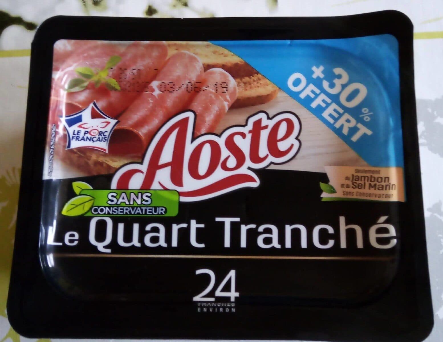 Aoste Aoste le quart tranché + 30% offert packshot