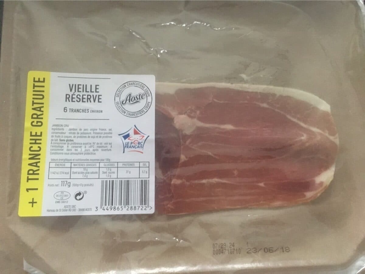 Open Food Facts Jambon cru vieille réserve packshot