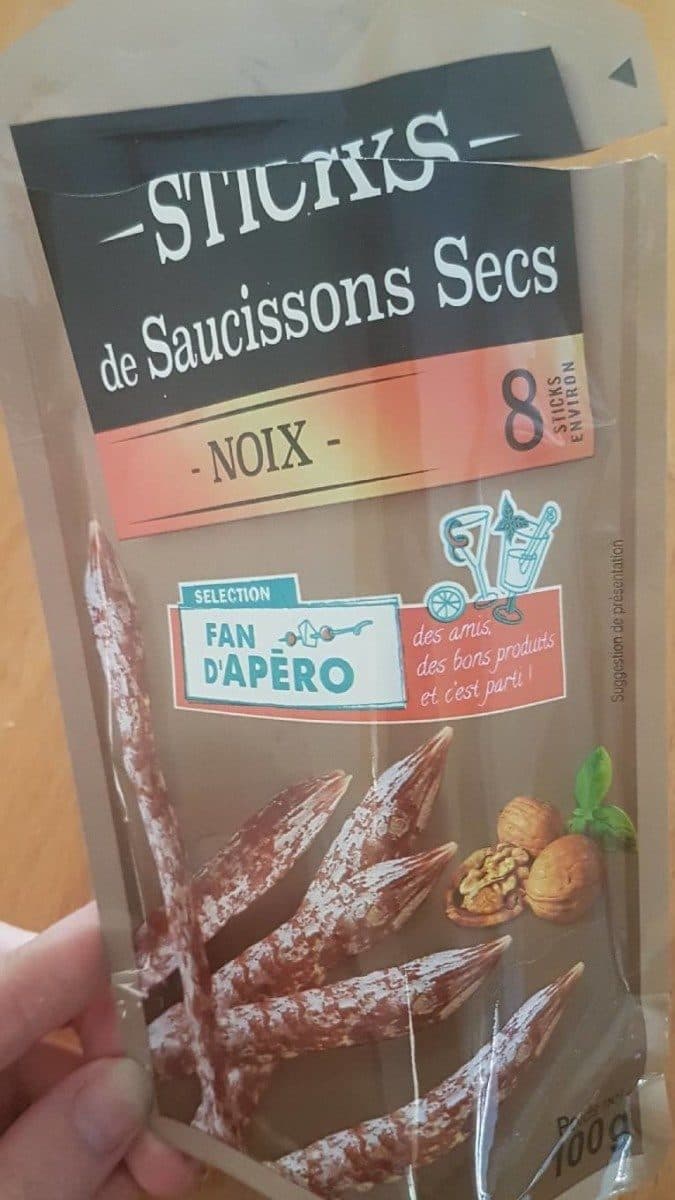 Open Food Facts Stick de saucissons secs noix packshot