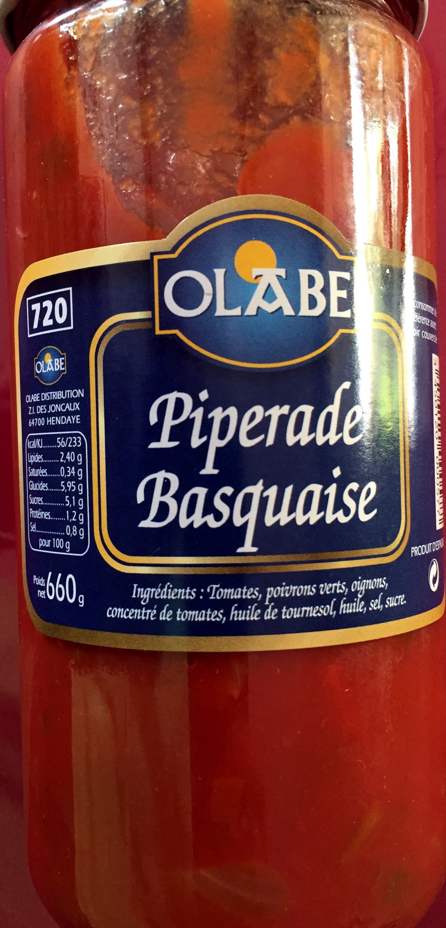 Olabe Piperade basquaise packshot