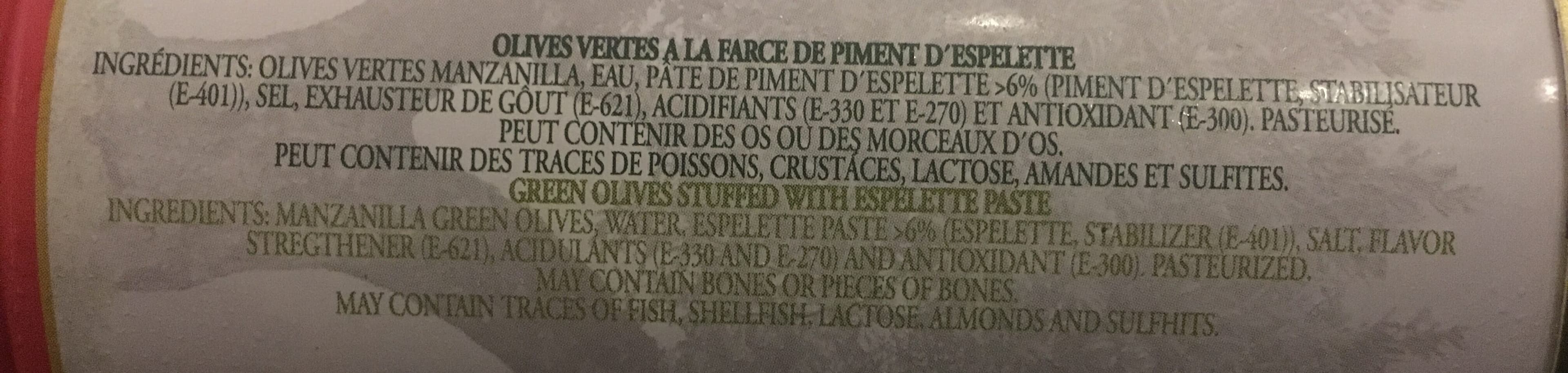 Belca Olives a la farce de piment d'espelette packshot