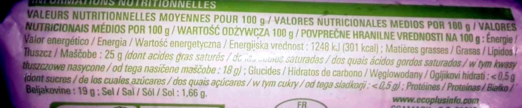 Eco+ Fromage de chèvre au lait pasteurisé (25% MG) packshot