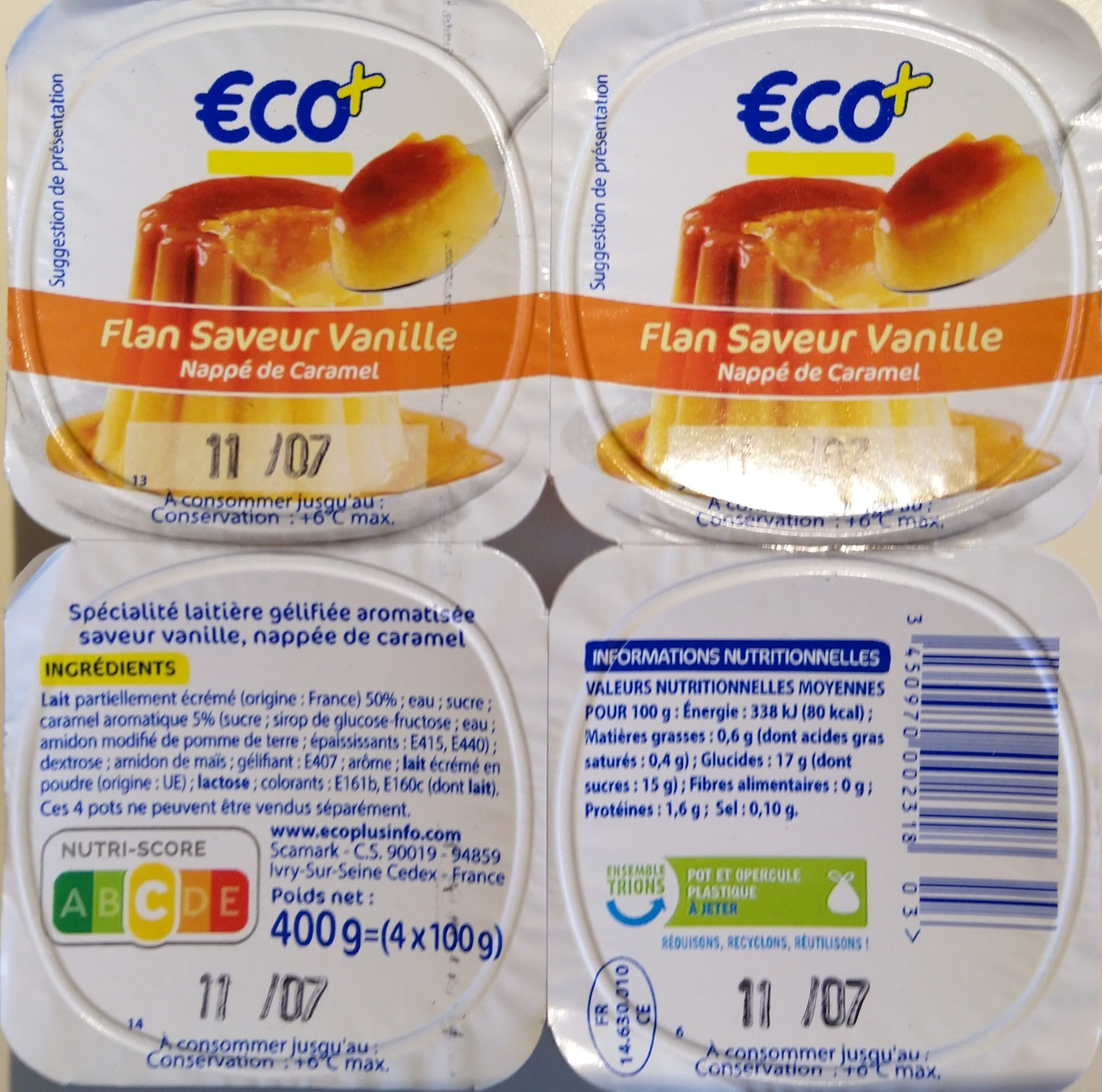 Eco Flan saveur vanille nappé de caramel packshot