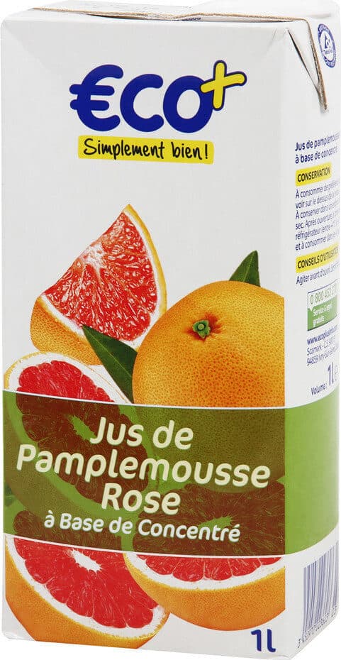 Eco+ Jus de pamplemousse rose ABC packshot