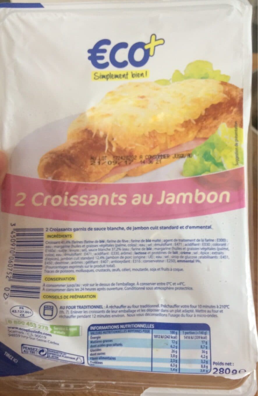 Eco+ Croissants Jambon packshot