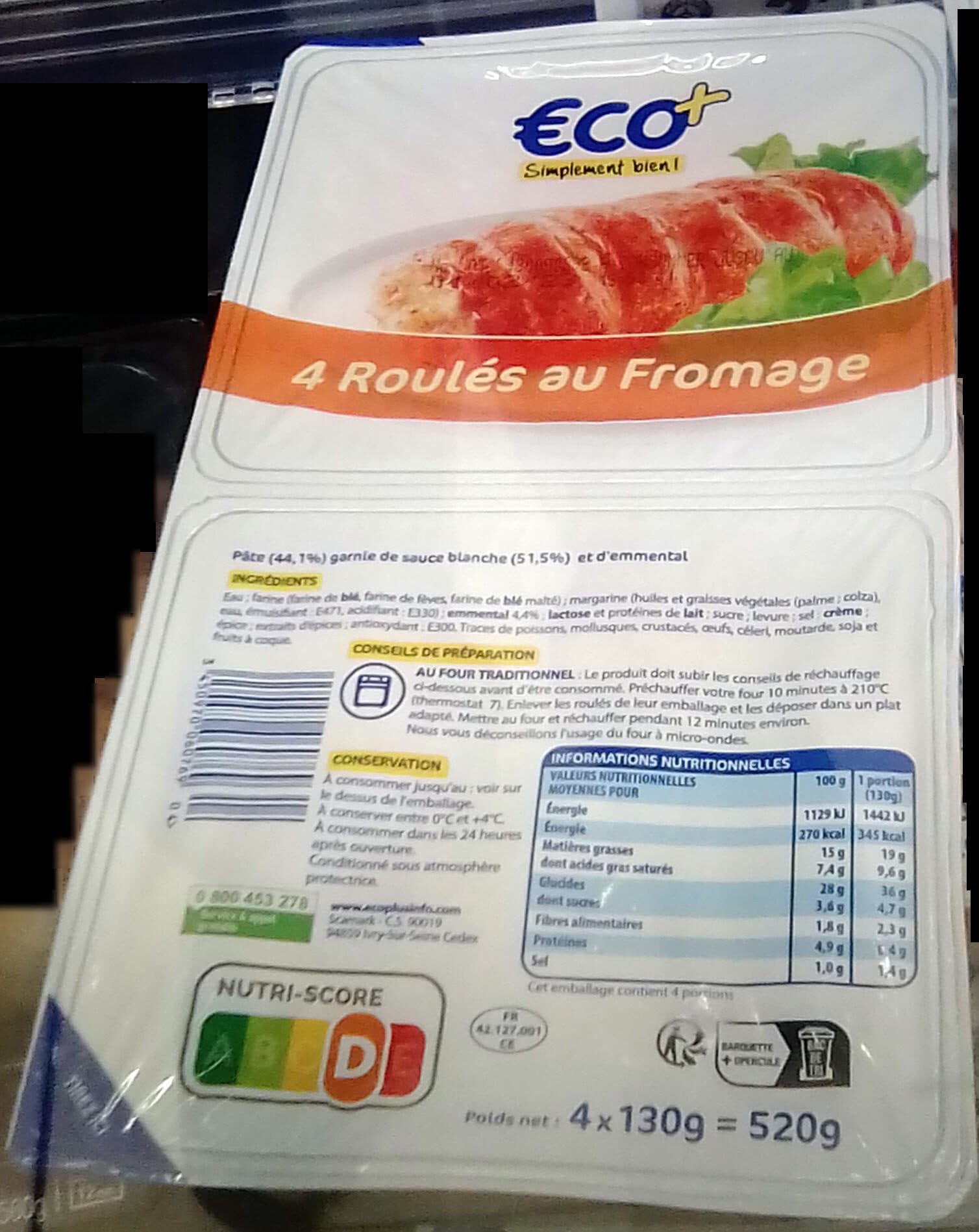 E.Leclerc 4 Roulés au Fromage packshot