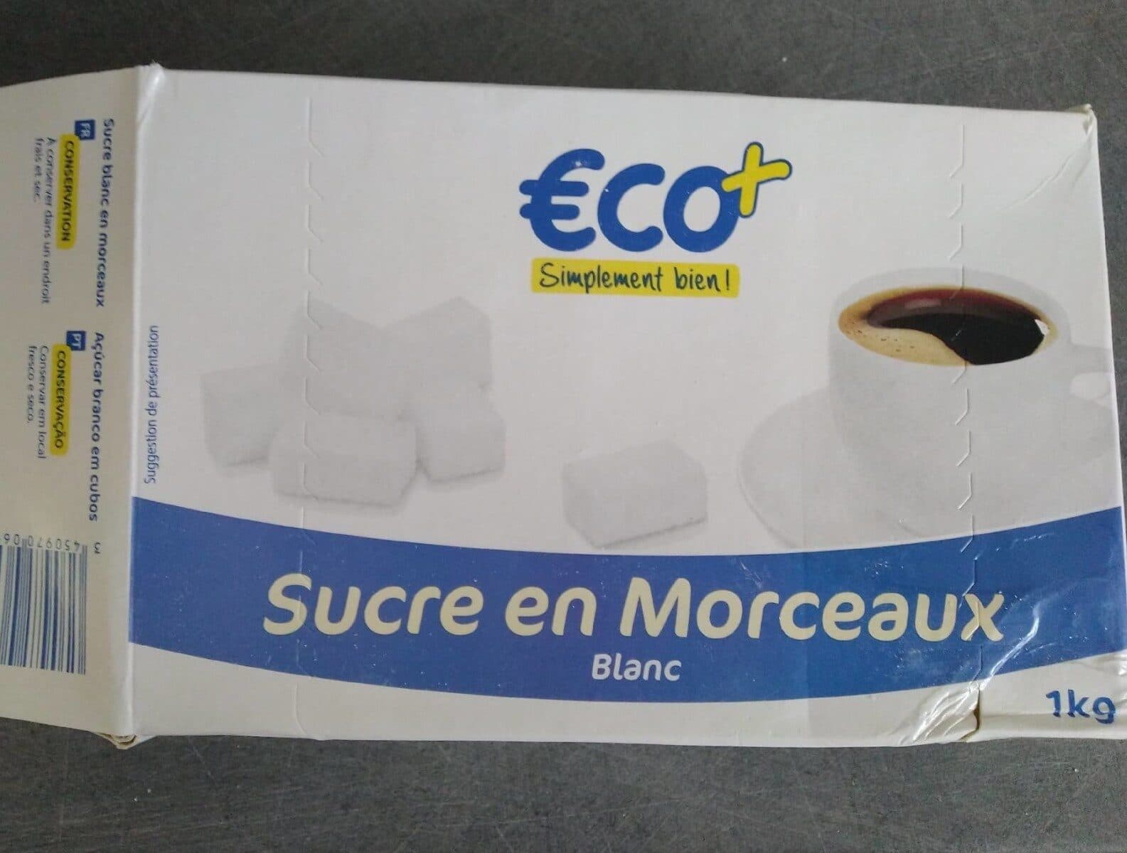Éco+ Sucre en morceaux, blanc packshot