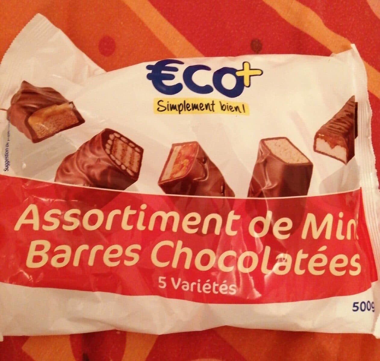 Eco+ Assortiment Mini-barres Chocolatées, 500g packshot