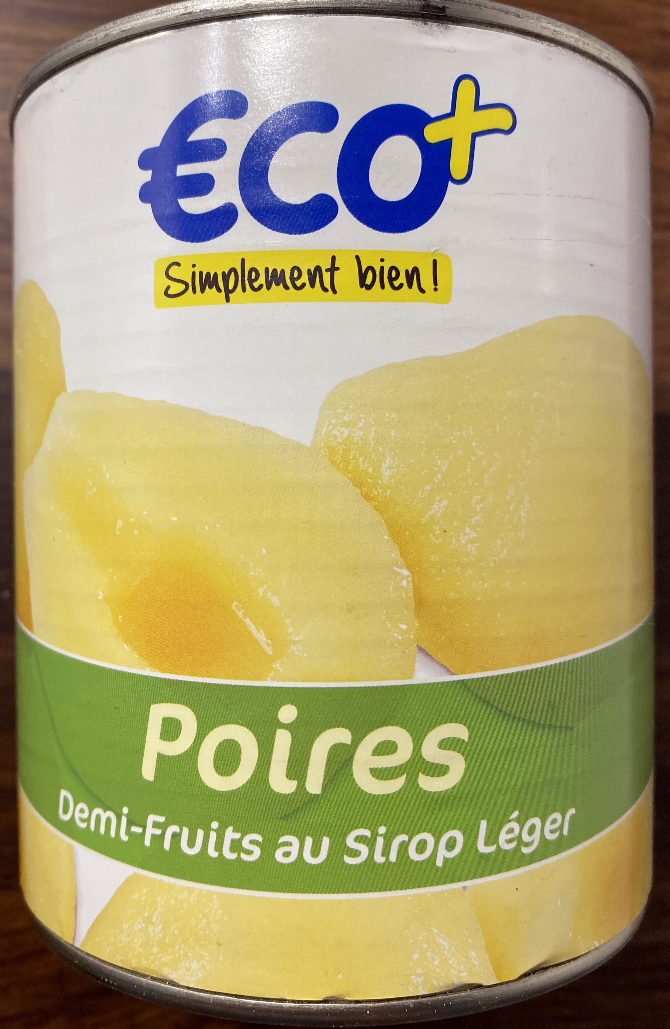 Eco+ Poires Demi-fruits au sirop léger packshot
