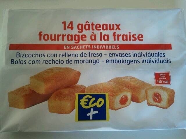 Eco+ Gâteaux Fourrage à la Fraise packshot