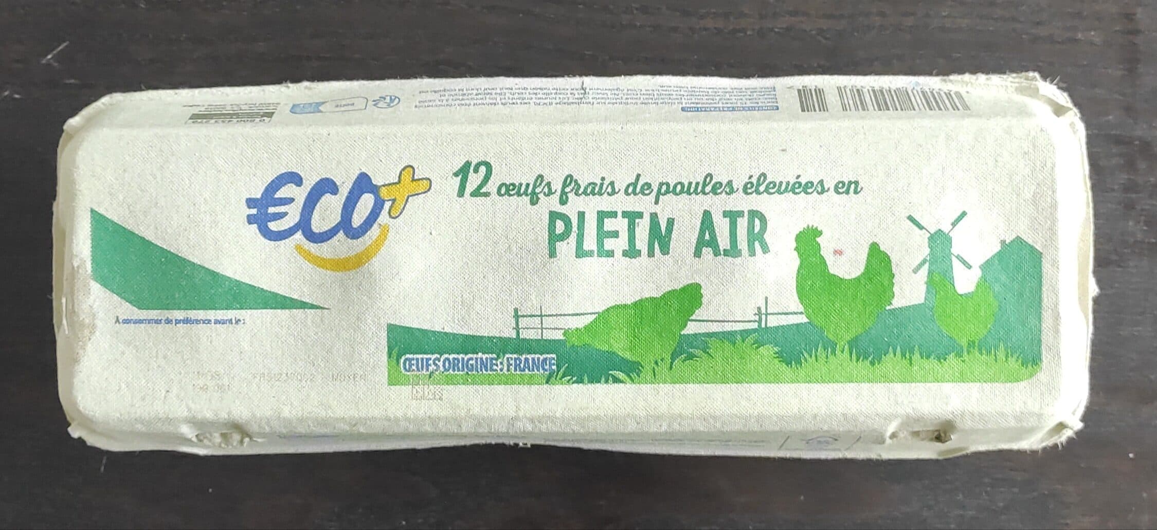 Eco+ Œufs Frais de poules élevées plein air packshot