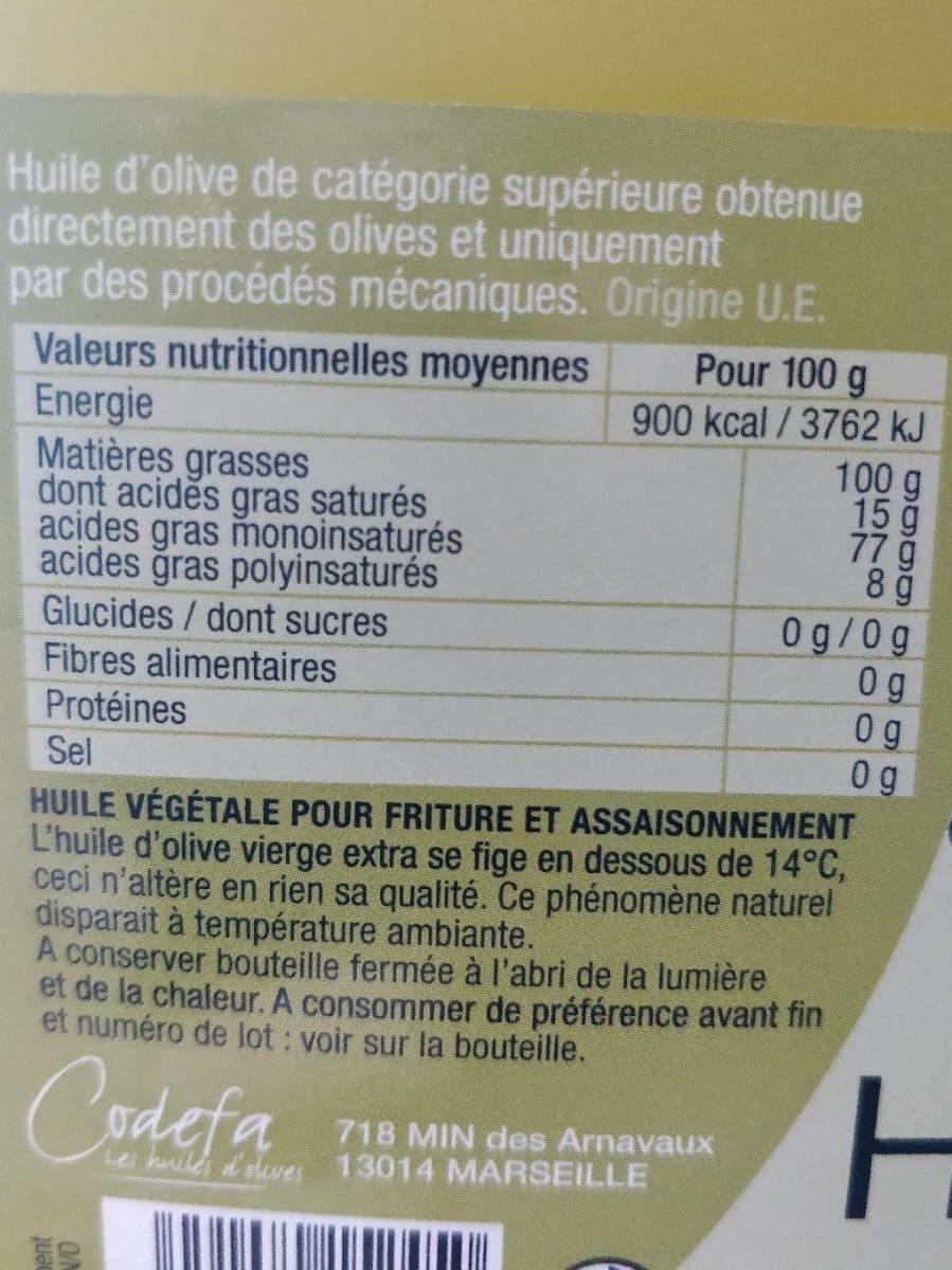 Codefa Huile d'olive vierge extra packshot